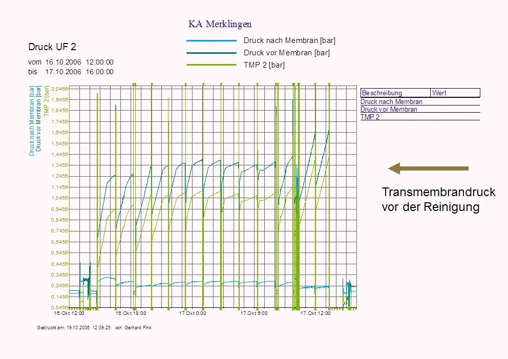 Ultrafiltrationsmembran vor der Reinigung